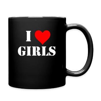 J'AIME LES FILLES - Mug uni - noir - Droite