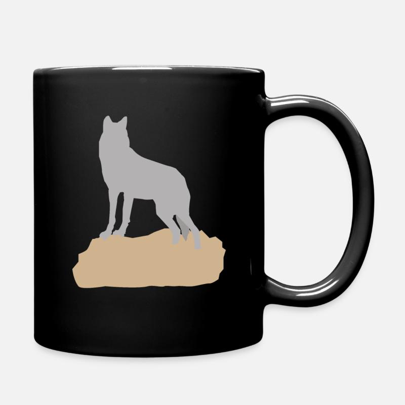 Graphic Wolf Design - J'aime les loups - Mug uni - noir