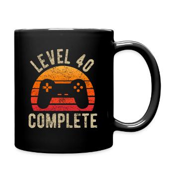 40th birthday gamer birthday gift 40 years - Full Colour Mug - black - Right