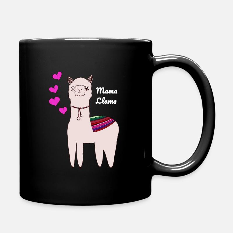 Mama Lama Muttertagsgeschenk - Tasse einfarbig - Schwarz