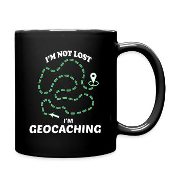 I m not lost im geocaching - t-shirt gift idea - Full Colour Mug - black - Right