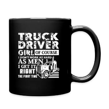 Chauffeur de camion chauffeur de camion fille - Mug uni - noir - Droite