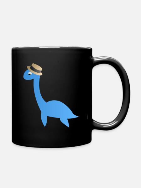 Dinosaurier Hut Kind Kinder Dino - Tasse einfarbig - Schwarz