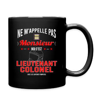 Sapeur pompier lieutenant colonel - Mug uni - noir - Droite