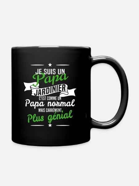 papa jardinier cadeau fan de jardin - Mug uni - noir
