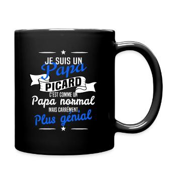 papa picard - Mug uni - noir - Droite
