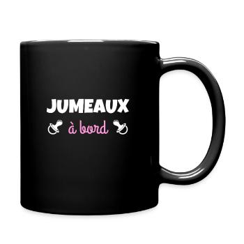 t-shirt grossesse jumeaux à bord cadeau noel - Mug uni - noir - Droite