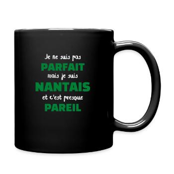 t-shirt nantes foot je suis nantais cadeau noel - Mug uni - noir - Droite