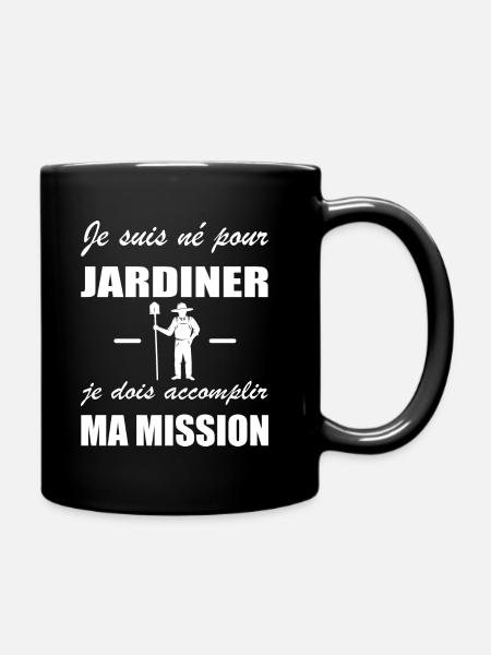 Je suis né pour jardiner t-shirt homme cadeau - Mug uni - noir
