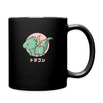 Fliegender Harajuku-Drache - Tasse einfarbig - Schwarz - Rechts