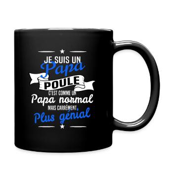 papa poule - Mug uni - noir - Droite