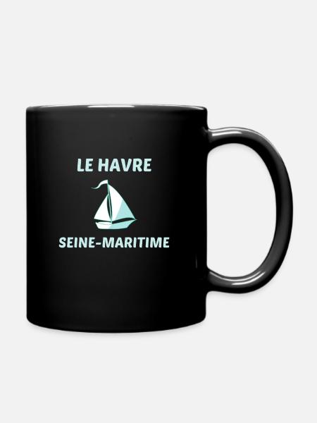 t shirt le havre bateau seine maritime normandie - Mug uni - noir