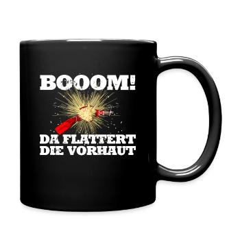 Feuerwerk Silvester Pyro - Tasse einfarbig - Schwarz - Rechts