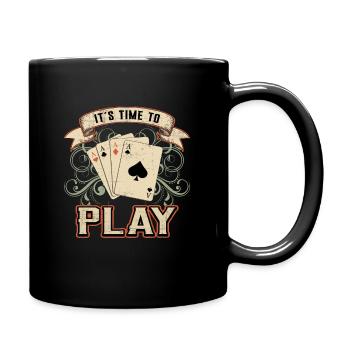 Card Game Poker Heart Card Ace of Spades Gift Idea - Full Colour Mug - black - Right