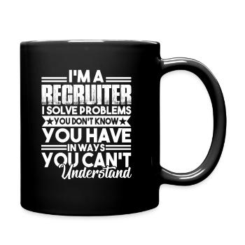Recruiter I Solve Problems - Full Colour Mug - black - Right