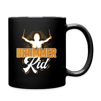Drummer kid | Drums drummer - Full Colour Mug - black - Right