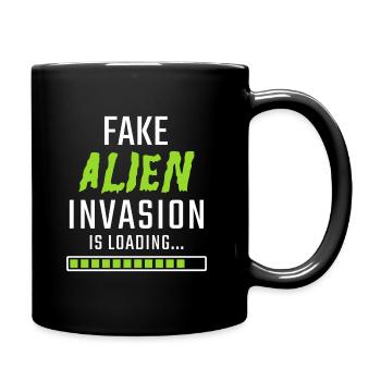 L’invasion de l’alien fake est Loading - Mug uni - noir - Droite