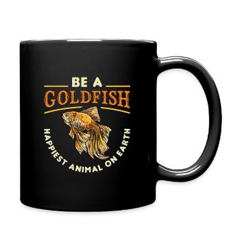 Goldfisch Fisch Aquarium Tier Meer Angler Geschenk - Tasse einfarbig - Schwarz - Rechts