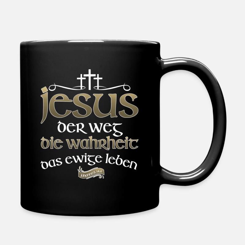 Jesus Christus Shirt Bibelvers Ich bin der Weg - Tasse einfarbig - Schwarz