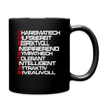 Christian Vorname Name Namen Geschenk Geschenkidee - Tasse einfarbig - Schwarz - Rechts
