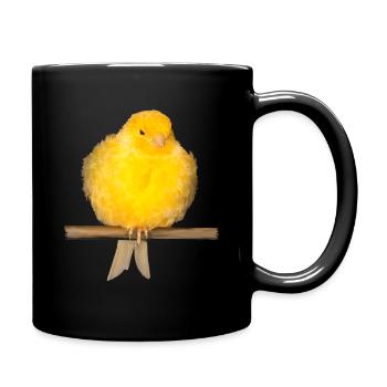 cute canary with yellow feathers - Full Colour Mug - black - Right