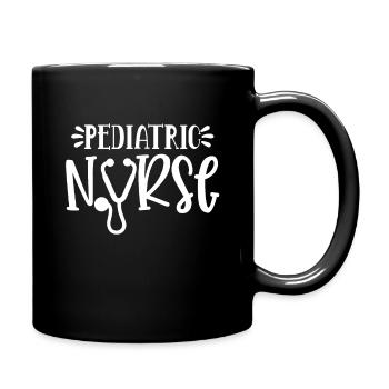 Nurse Gift idea - Pediatric Nurse Funny Shirt - Full Colour Mug - black - Right