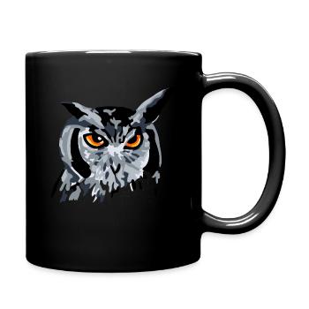 Owl Owl Owl Bird - Full Colour Mug - black - Right