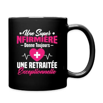 Retraite infirmière, Cadeau future retraitée - Mug uni - noir - Droite