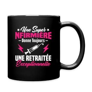 Retraite infirmière, Cadeau future retraitée - Mug uni - noir - Droite