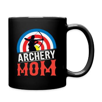 Bogenschießen Mutter Bogenschütze Mama - Tasse einfarbig - Schwarz - Rechts