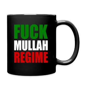 Fuck mullah regime iran - Tasse einfarbig - Schwarz - Rechts