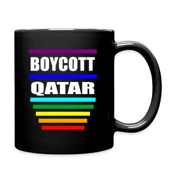 Boycott Qatar Spruch Sprüche - Tasse einfarbig - Schwarz - Rechts