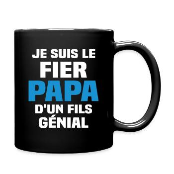 Je suis le fier papa d'un fils génial - Mug uni - noir - Droite