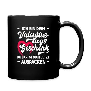Valentinstag - Jahrestag - Verliebte Paare - Tasse einfarbig - Schwarz - Rechts