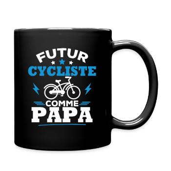 Futur cycliste comme papa - Mug uni - noir - Droite