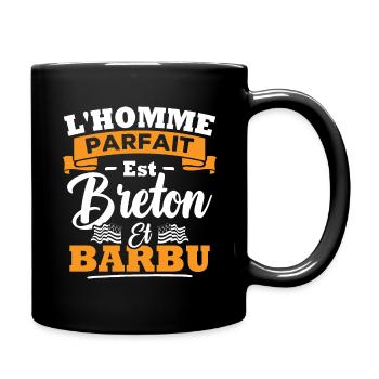 L'homme parfait est breton et barbu - Mug uni - noir - Droite