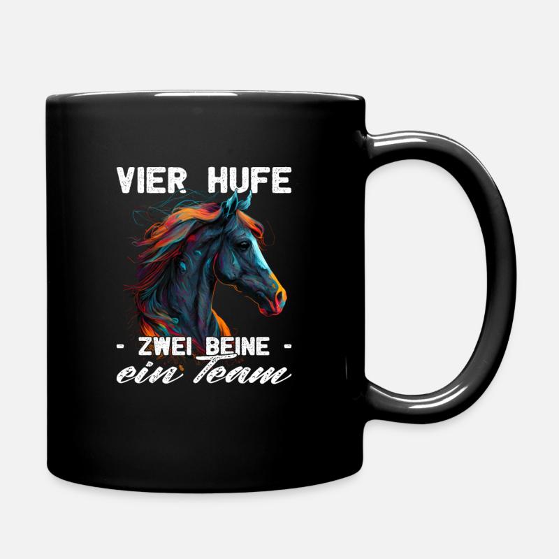Pferdemama Pferdemädchen - Reiten - Westernreiter - Tasse einfarbig - Schwarz