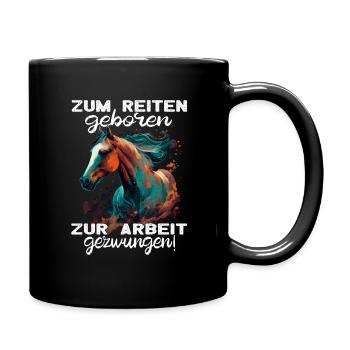 Pferdemädchen Pferdemama - Reiten - Westernreiten - Tasse einfarbig - Schwarz - Rechts