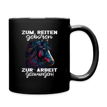 Pferdemädchen Pferdemama - Reiten - Westernreiten - Tasse einfarbig - Schwarz - Rechts