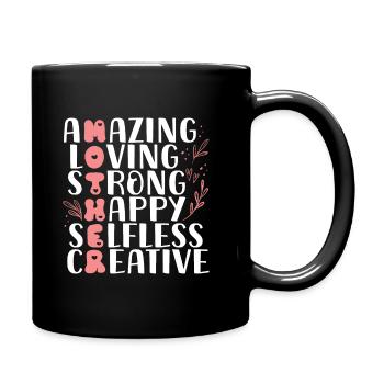 Muttertag Geschenkidee Mama Mütter - Tasse einfarbig - Schwarz - Rechts