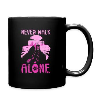 Hundehalterin Geschenkidee Hunde Never Walk Alone - Tasse einfarbig - Schwarz - Rechts