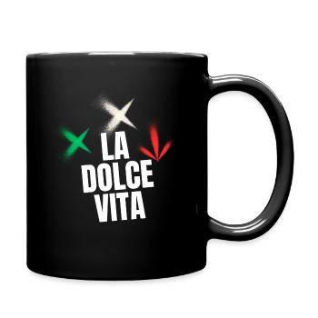 Italia Italy Italien Bella Italia Dolce Vita - Tasse einfarbig - Schwarz - Rechts