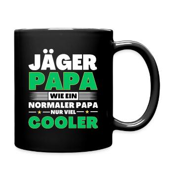 Jäger Papa wie ein normaler nur viel cooler - Tasse einfarbig - Schwarz - Rechts