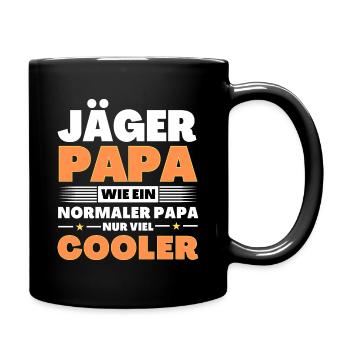 Jäger Papa wie ein normaler nur viel cooler - Tasse einfarbig - Schwarz - Rechts