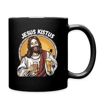 Jesus Kistus Christus Bier Weizen Bierkiste lustig - Tasse einfarbig - Schwarz - Rechts