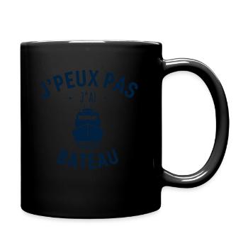 J peux pas j ai bateau - Mug uni - noir - Droite