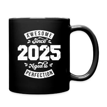 Vintage 2025 Geburtstag - retro 2025 - Tasse einfarbig - Schwarz - Rechts