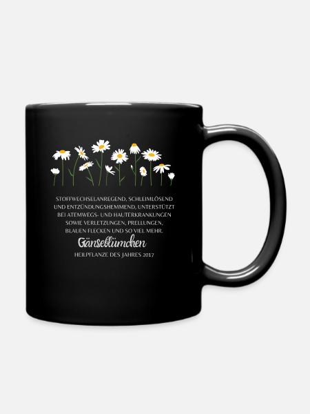 Gänseblümchen - Tasse einfarbig - Schwarz