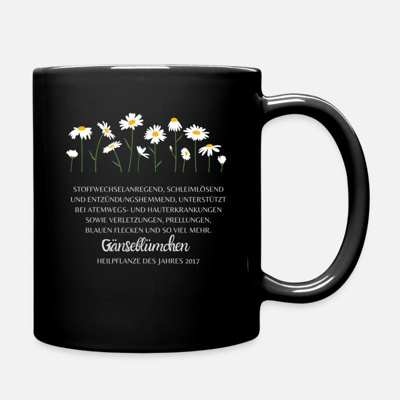 Gänseblümchen - Tasse einfarbig - Schwarz