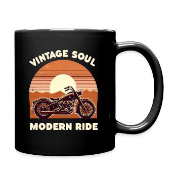 Cruise in Style Vintage Soul Motorcycle - Full Colour Mug - black - Right